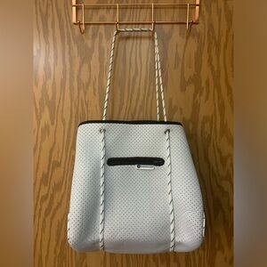 MARGAUX & MAY Minimalist Neoprene Tote Bag - White